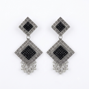 Urthn Oxidised Silver Plated Traditional Jhumki Earrings for Women(Pack Of 6)
