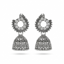 Urthn Oxidised Silver Plated Traditional Jhumki Earrings for Women(Pack Of 6)