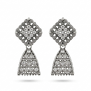 Urthn Oxidised Silver Plated Traditional Jhumki Earrings for Women(Pack Of 6)