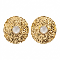 Urthn Pearl Stud Round Earrings Contemporary Fashion Jewelry Collection(Pack of 6)
