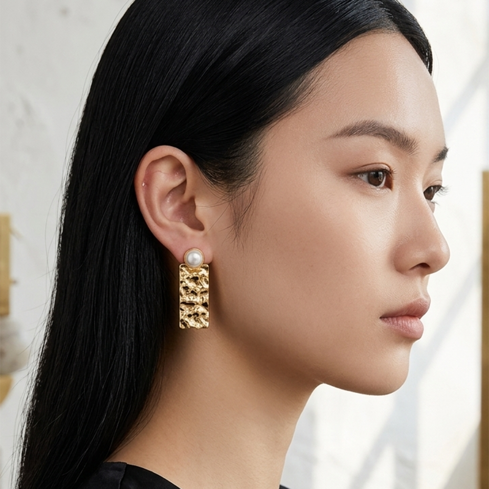 Urthn Elegant Gold Plated Dangler Earrings Premium Fashion Jewelry(Pack of 6)