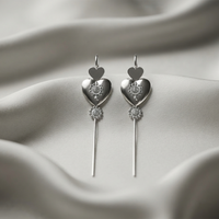 Urthn Oxidised Plated Heart Shape Ear cuff(Pack of 6)