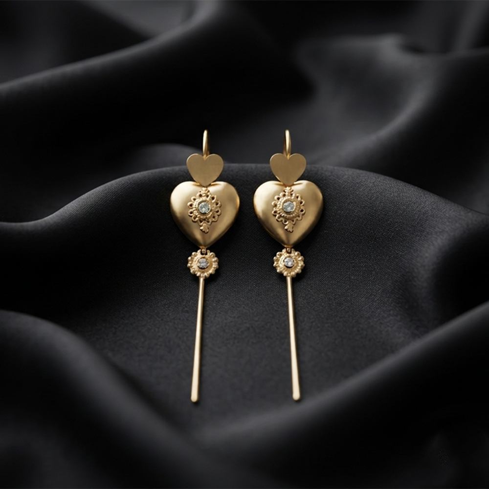 Urthn Gold Plated Heart Shape Ear cuff(Pack of 6)