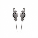 Urthn Black Plated Heart Shape Ear cuff(Pack of 6)