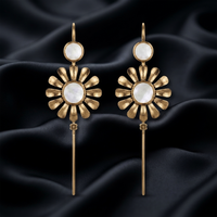 Urthn Gold Plated Floral Ear cuff(Pack of 6)
