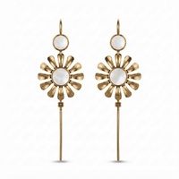 Urthn Gold Plated Floral Ear cuff(Pack of 6)