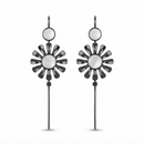 Urthn Black Plated Floral Ear cuff(Pack of 6)