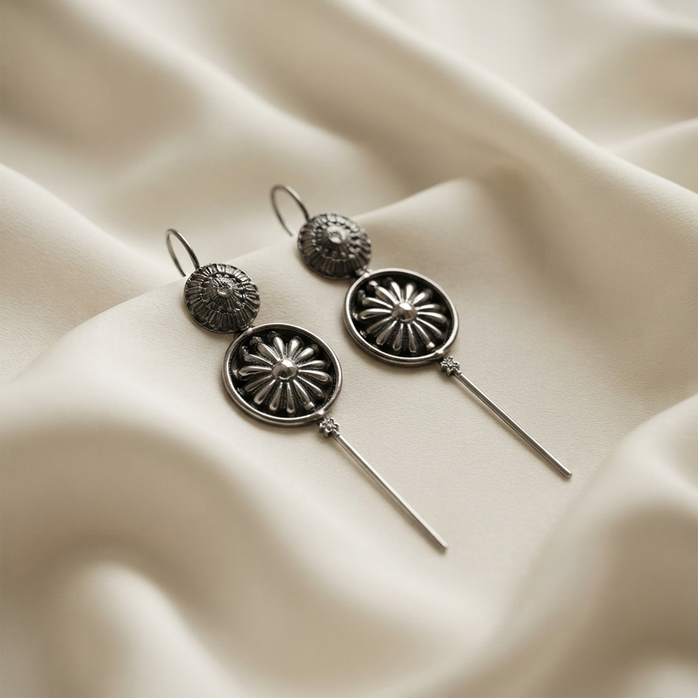 Urthn Oxidised Plated Round Ear cuff(Pack of 6)
