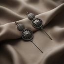 Urthn Black Plated Round Ear cuff(Pack of 6)