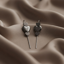Urthn Black Plated Heart Shape Ear cuff(Pack of 6)