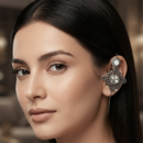 Urthn Oxidised Plated Oval Ear cuff(Pack of 6)