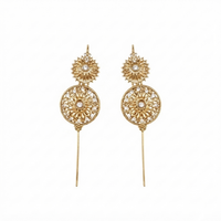 Urthn Gold Plated Round Ear cuff(Pack of 6)