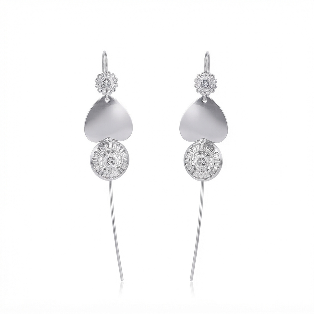 Urthn Oxidised Plated Heart Shape Ear cuff(Pack of 6)