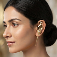 Urthn Gold Plated Heart Shape Ear cuff(Pack of 6)