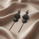 Urthn Black Plated Heart Shape Ear cuff(Pack of 6)