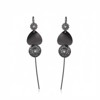 Urthn Black Plated Heart Shape Ear cuff(Pack of 6)