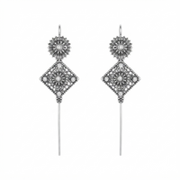 Urthn Oxidised Plated Square Ear cuff(Pack of 6)