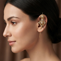 Urthn Gold Plated Square Ear cuff(Pack of 6)