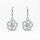 Urthn Silver Plated Austrian Stone Floral Shape Hoop Earrings for Women(Pack Of 6)