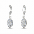 Urthn Silver Plated Austrian Stone Eye Shape Hoop Earrings for Women(Pack Of 6)