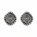 Urthn Oxidised Vintage Indian 5 Rupee Coin Stud Earrings for Women(Pack of 6 )