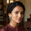 Urthn Oxidised Peacock Stud Earrings For Women And Girl(Pack of 6 )