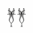 Urthn Oxidised Peacock Stud Earrings For Women And Girl(Pack of 6 )