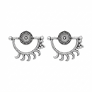 Urthn Oxidised Silver Sunburst Stud Earrings for Women(Pack of 6 )
