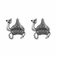 Urthn Oxidised Camel Stud Earrings Fro Women And Girls (Pack of 6 )