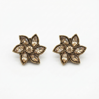Urthn Antique Gold Plated Crystal Stud Earrings (Pack of 6 )
