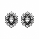 Urthn Silver Plated Austrian Stone Stud Earrings (Pack of 6 )