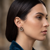 Urthn Antique Gold Plated Crystal Stud Earrings (Pack of 6 )