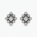 Urthn Silver Plated Austrian Stone Stud Earrings (Pack of 6 )