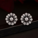 Urthn Silver Plated Austrian Stone Stud Earrings 