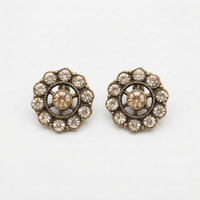 Urthn Antique Gold Plated Crystal Stud Earrings (Pack of 6 )