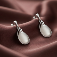 Urthn Silver Plated Monalisa Stone Dangler Earrings