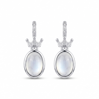 Urthn Silver Plated Monalisa Stone Dangler Earrings(Pack of 6 )