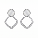 Urthn Silver Plated Monalisa Stone Dangler Earrings(Pack of 6 )