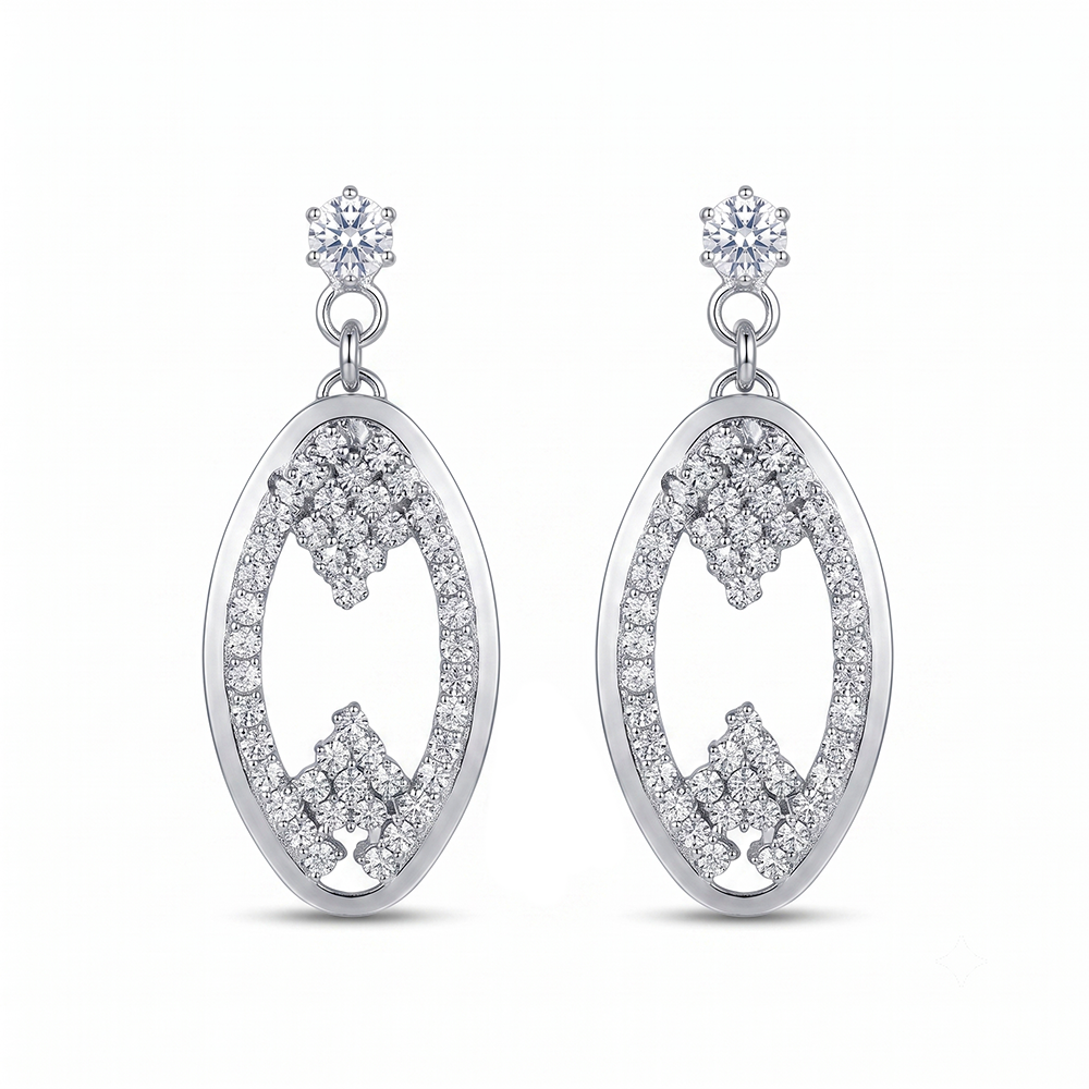 Urthn Silver Plated Austrian Stone Dangler Earrings(Pack of 6 )