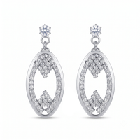 Urthn Silver Plated Austrian Stone Dangler Earrings(Pack of 6 )