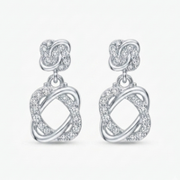 Urthn Silver Plated Austrian Stone Dangler Earrings(Pack of 6 )