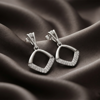 Urthn Silver Plated Austrian Stone Dangler Earrings