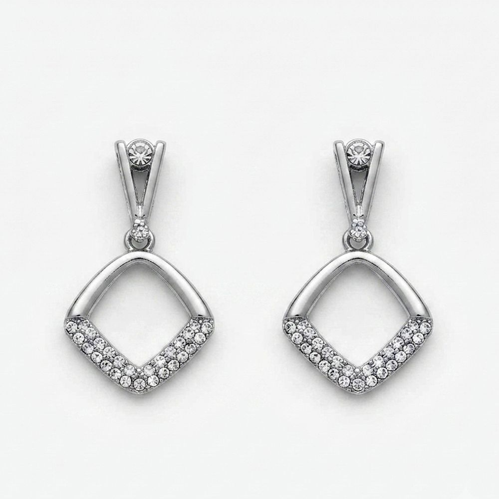 Urthn Silver Plated Austrian Stone Dangler Earrings(Pack of 6 )