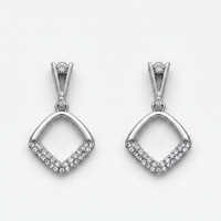 Urthn Silver Plated Austrian Stone Dangler Earrings(Pack of 6 )