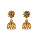 Urthn Antique Gold Plated Temple Jhumki Earrings(Pack of 6 )