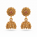 Urthn Antique Gold Plated Temple Jhumki Earrings(Pack of 6 )