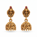 Urthn Antique Gold Plated Temple Jhumki Earrings(Pack of 6 )