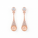 Urthn Rose Gold Plated Monalisa Stone Dangler Earrings(Pack of 6 )