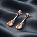 Urthn Rose Gold Plated Monalisa Stone Dangler Earrings
