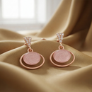 Urthn Rose Gold Plated Monalisa Stone Dangler Earrings